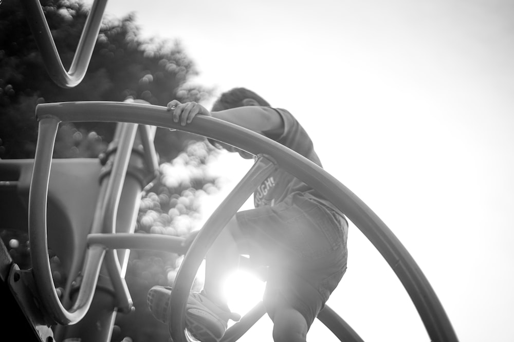 boy playing on playground