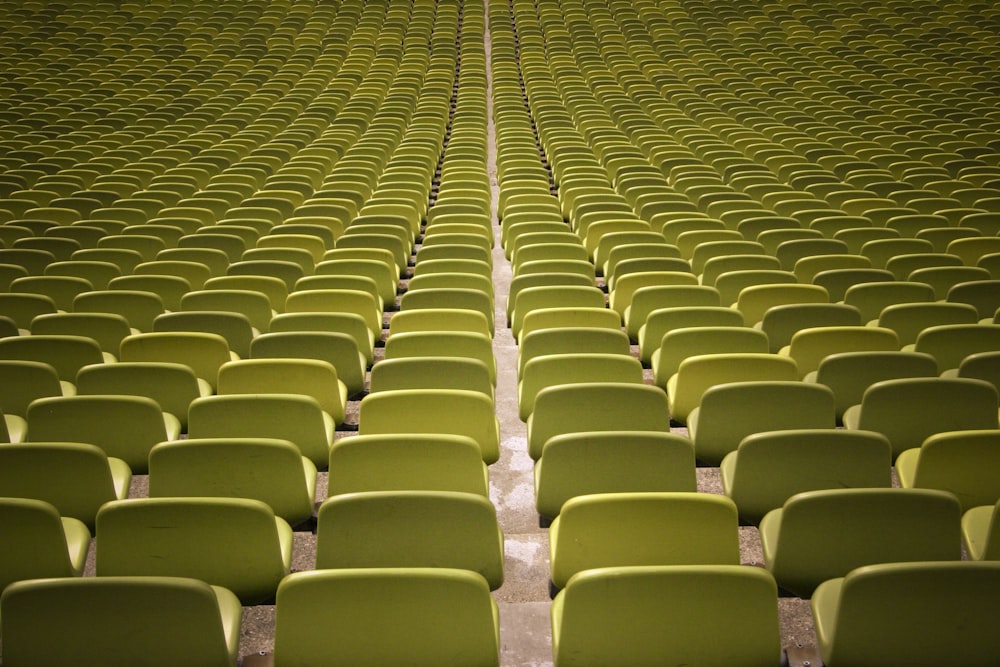 empty yellow chair lot