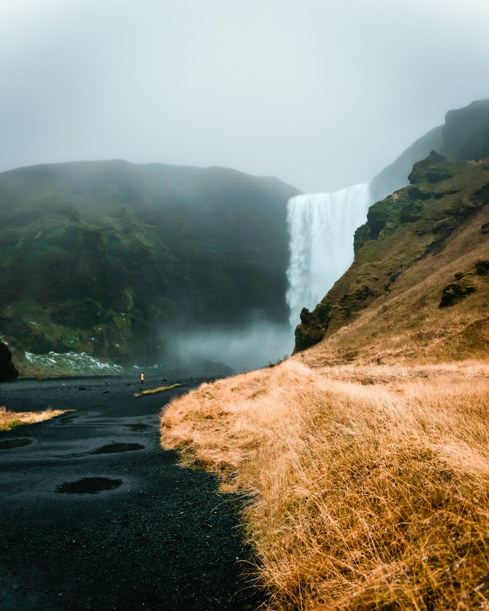 waterfalls close-up photography