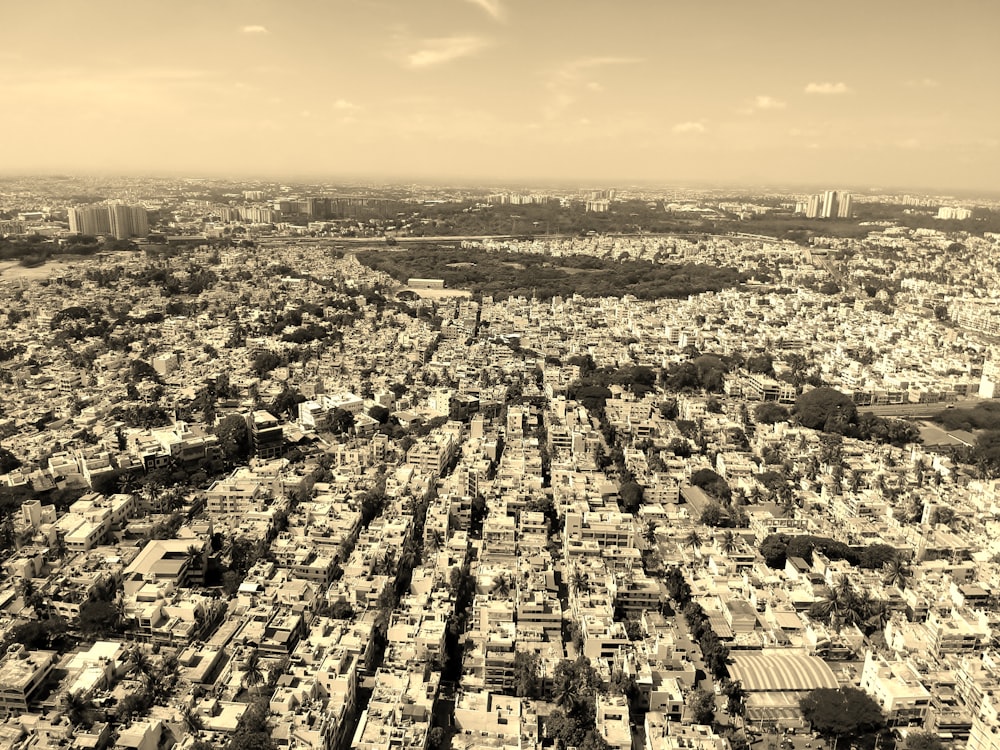 Foto aérea de los horizontes de la ciudad