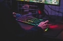person using desktop computer