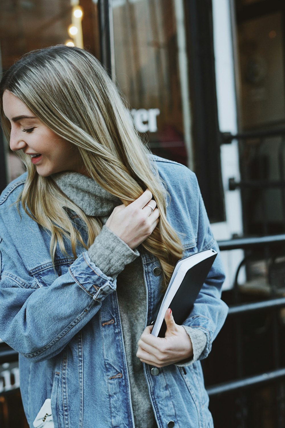 Veste en jean bleue pour femme