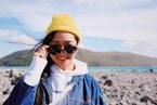 smiling woman wearing sunglasses