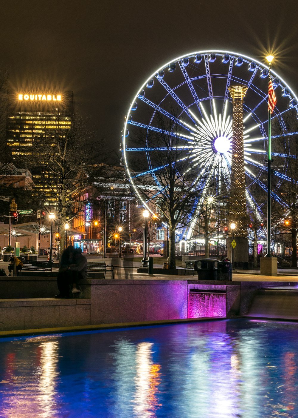 ferries wheel near fountain