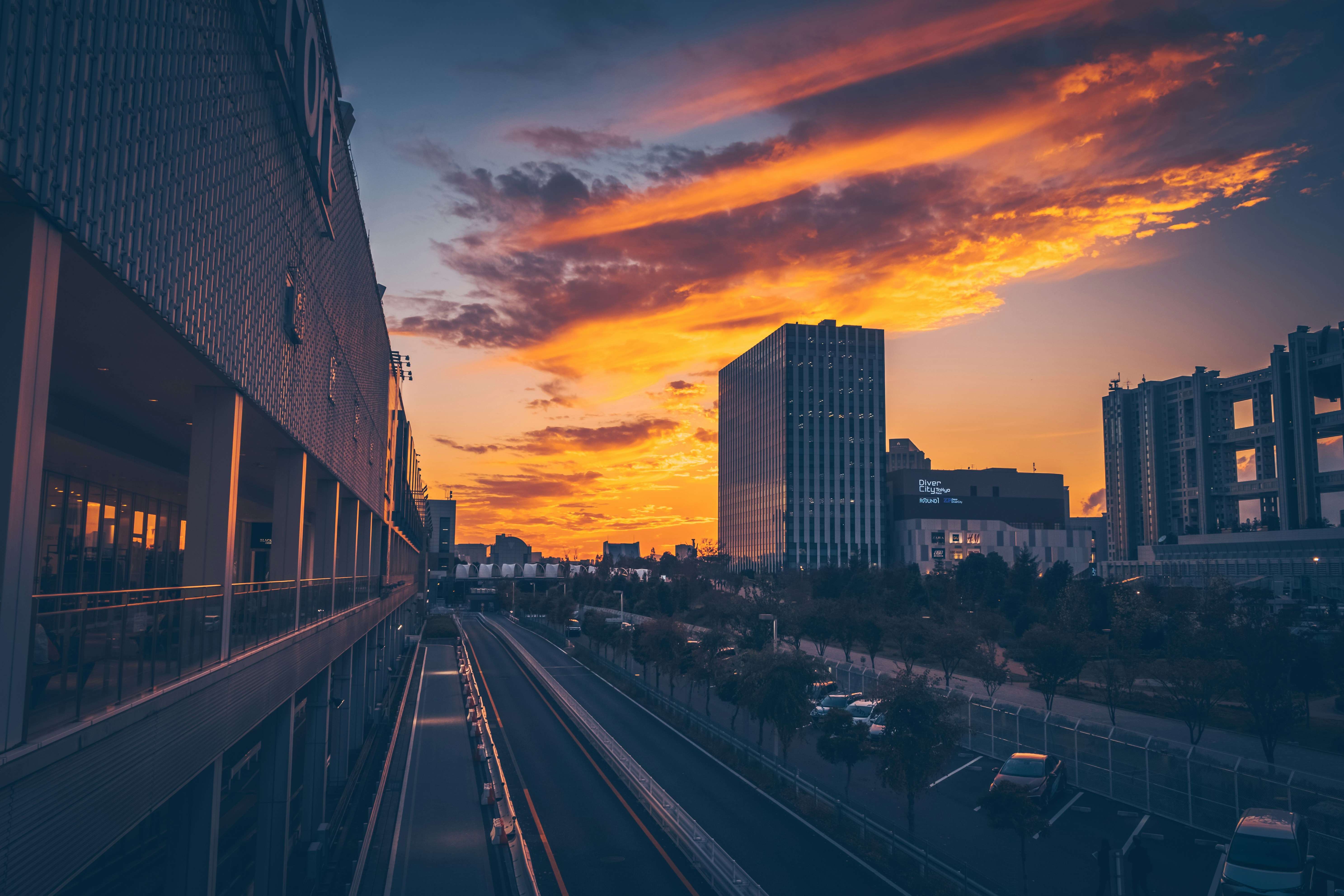 city during golden hour