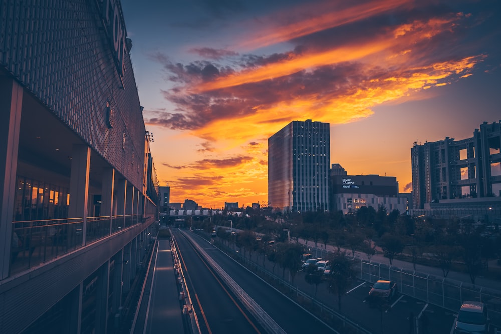 city during golden hour