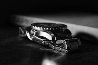 grayscale photo of watch