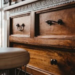 brown wooden drawer chest