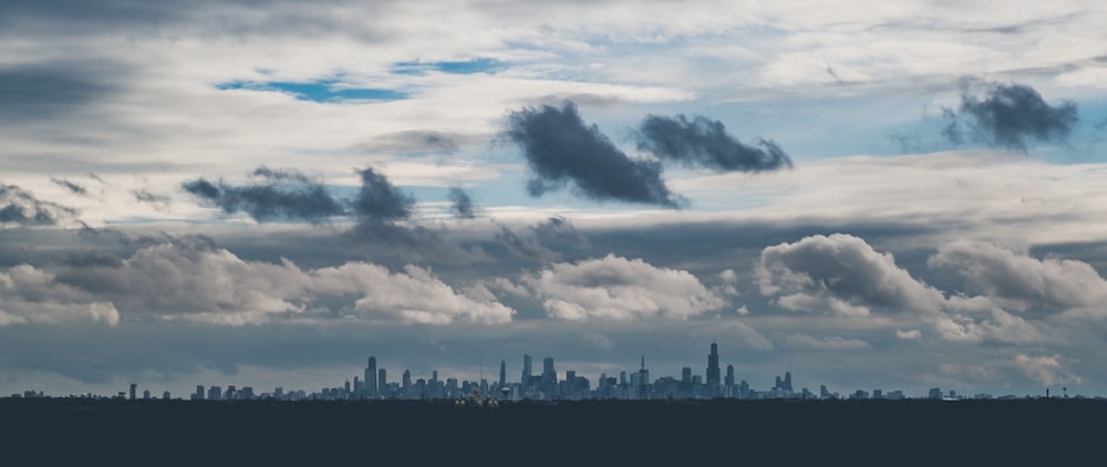 city escape under white clouds