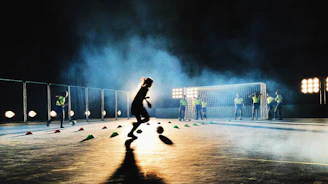person playing soccer on field