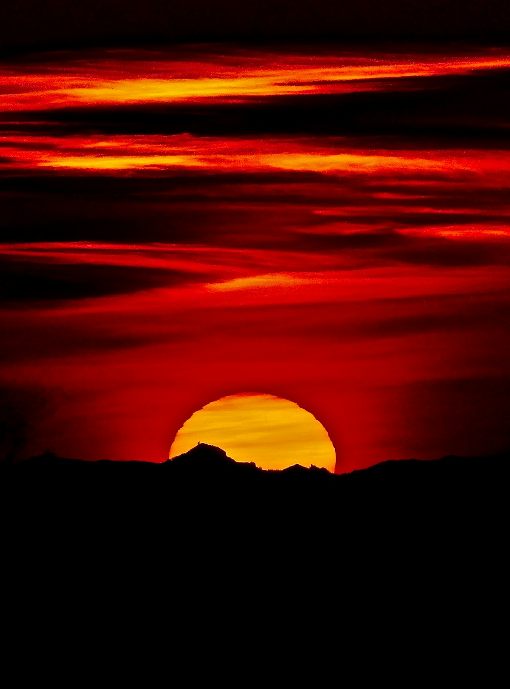 sunset under dramatic clouds