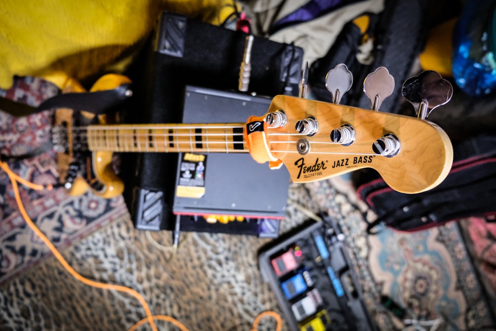 brown guitar headstock