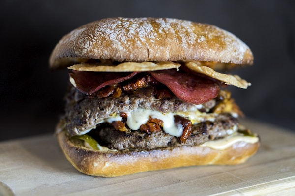 Burger with bacon