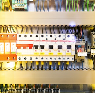 multicolored electronics for wind turbine installation