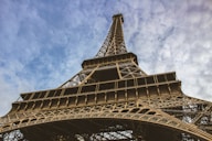 worm's-eye view of Eiffel Tower