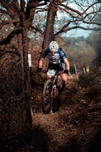 man riding mountain bike