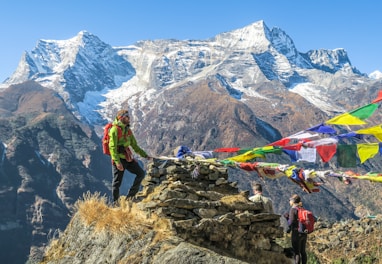 selective focus photography of hiker during daytime