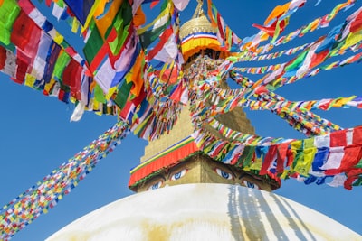 gold-colored and gray church during daytime nepal teams background