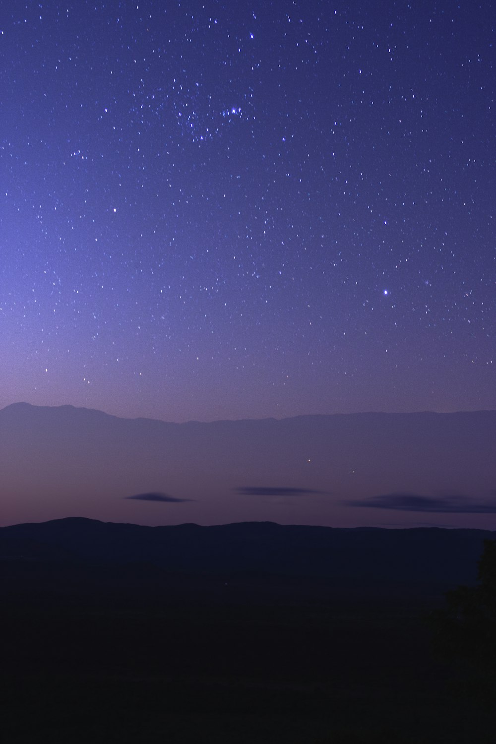 silhouette of mountain scenery