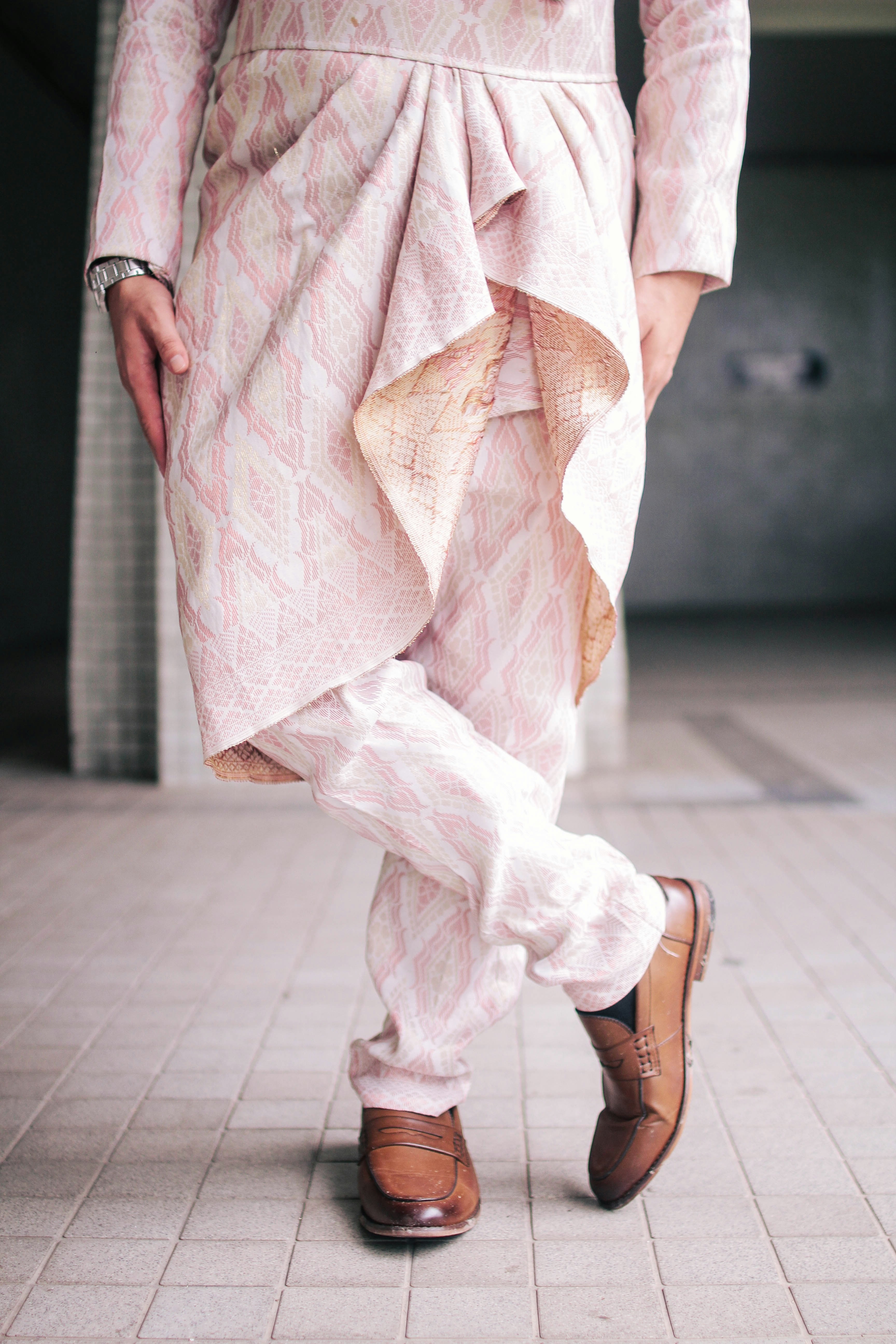 Sustainable fashion styles displayed in a creative environment.