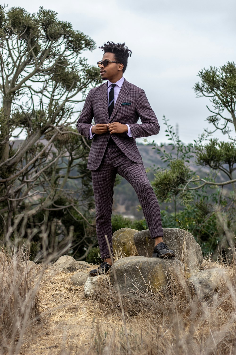 man wearing suit jacket