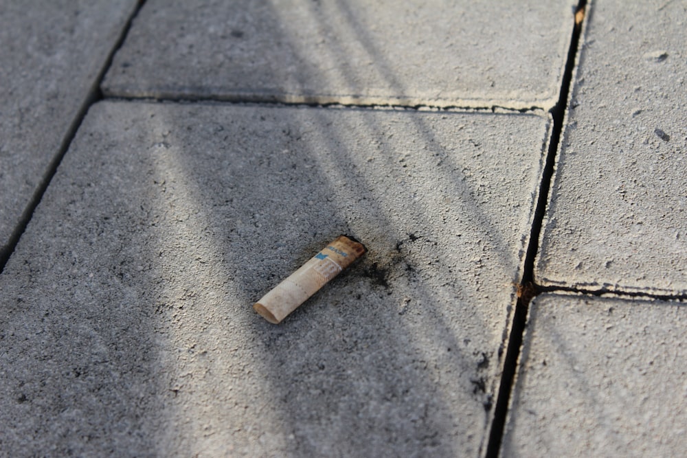 cigarette butt on floor
