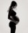 Black and white portrait of a pregnant woman