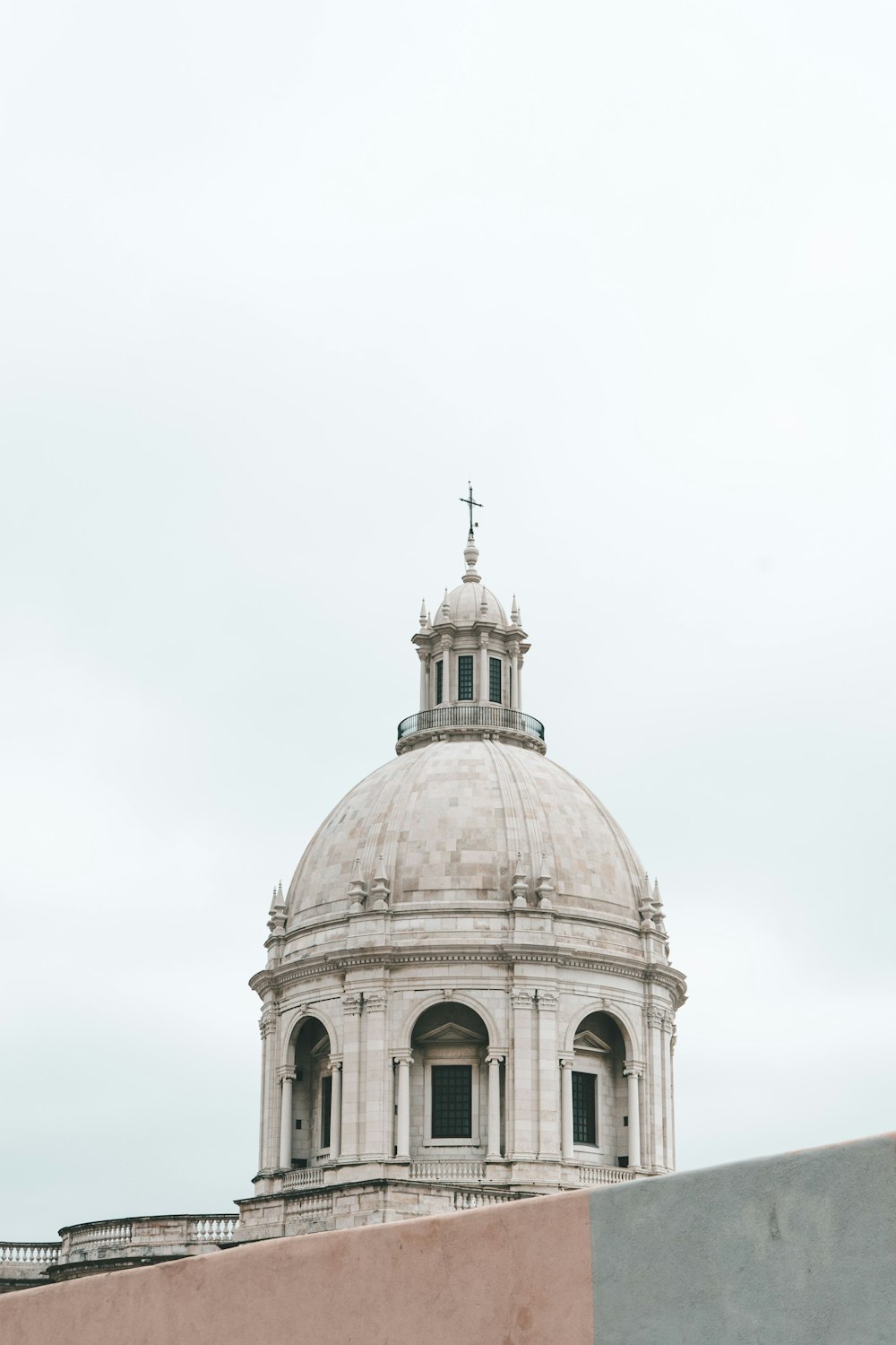 white dome church under white sky