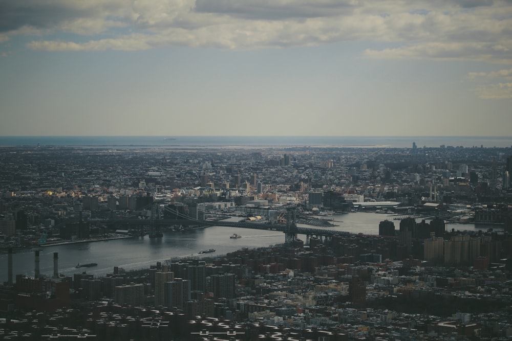 areal photography of gray high-rise buildings during daytime