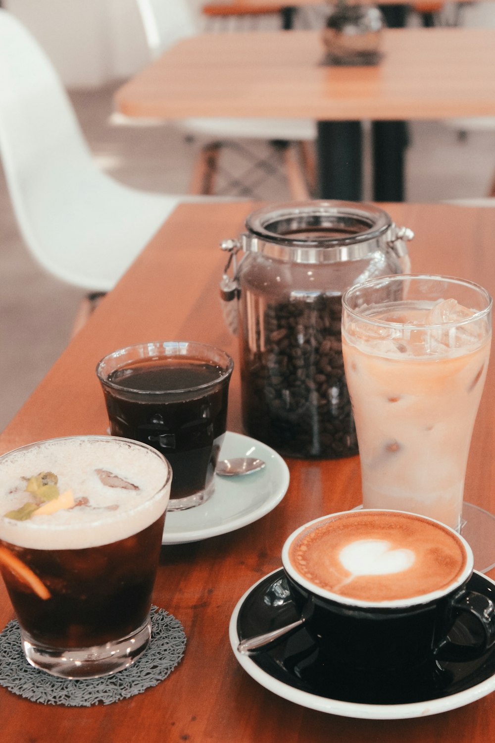 full-filled liquid cups and drinking glass