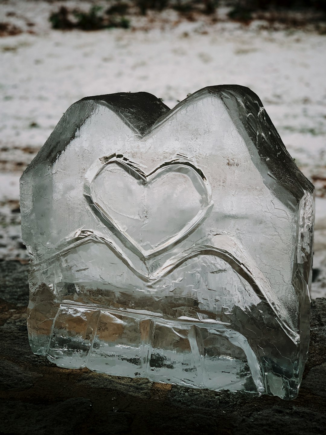 heart-themed ice block decor