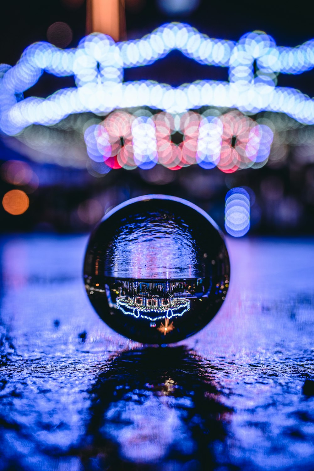 glass ball on ground