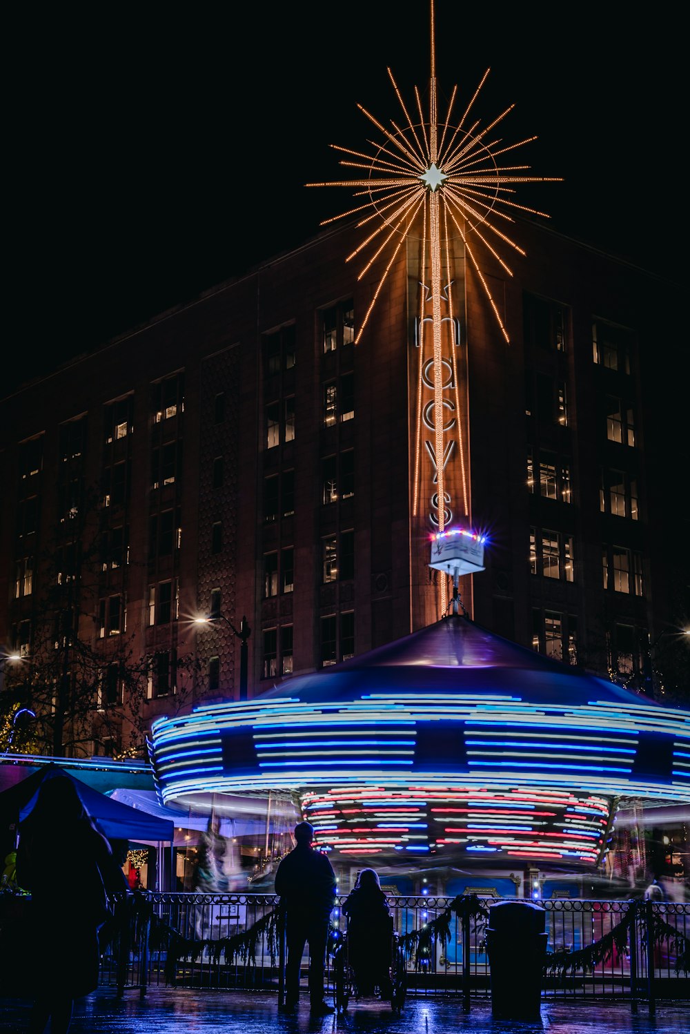 lighted building during nighttime