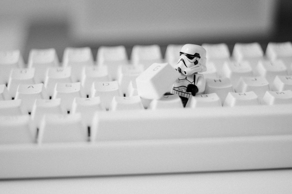 Star Wars Stormtrooper under keyboard key