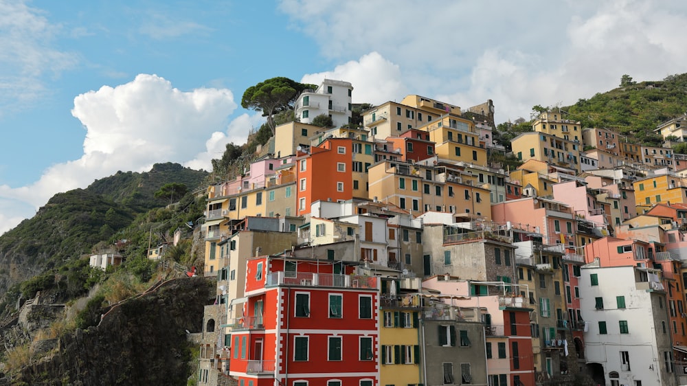 multicolored building under cloudy sky