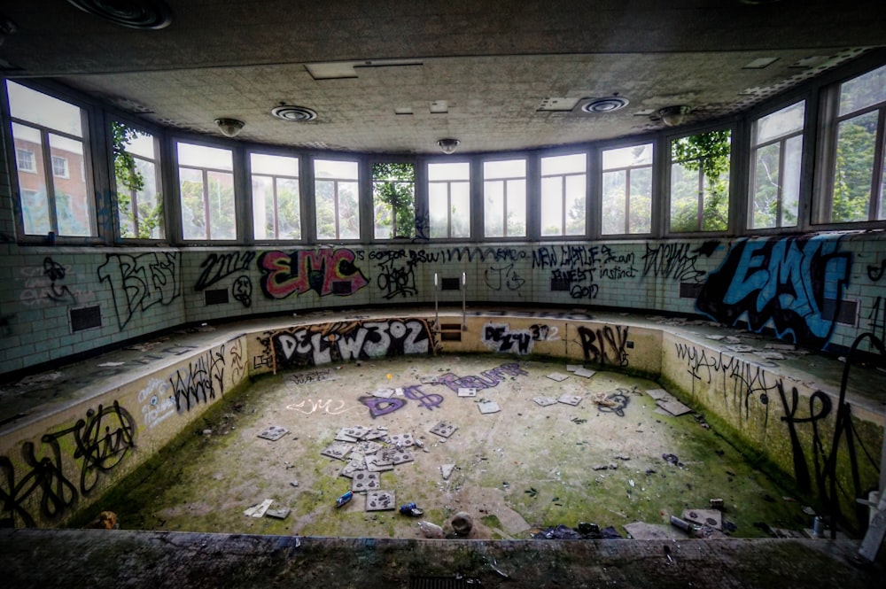 cards on dirt surface inside building