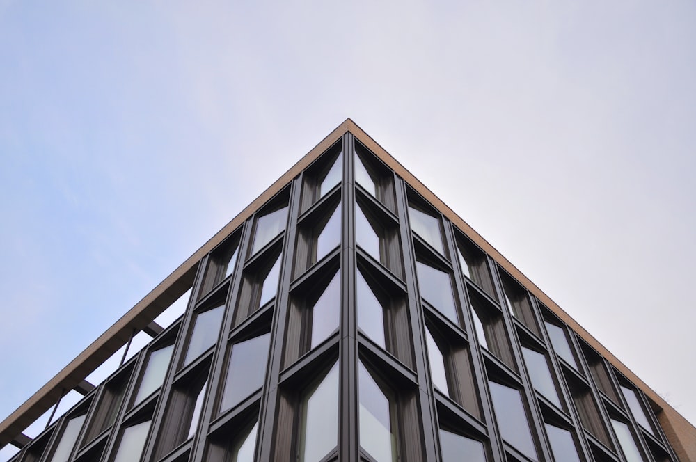 gray glass window building