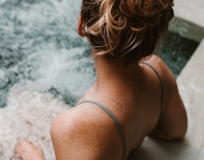 woman in hot tub