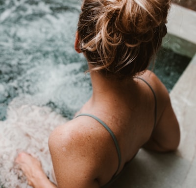 woman in hot tub