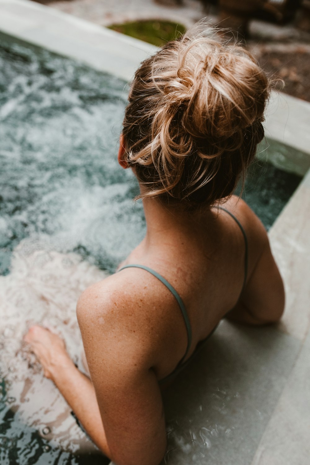 woman in hot tub