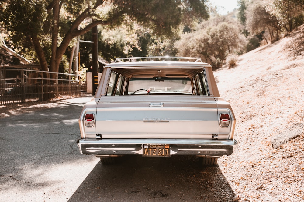 white classic car