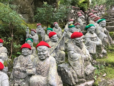 Rakan statues - From Daishoin, Japan