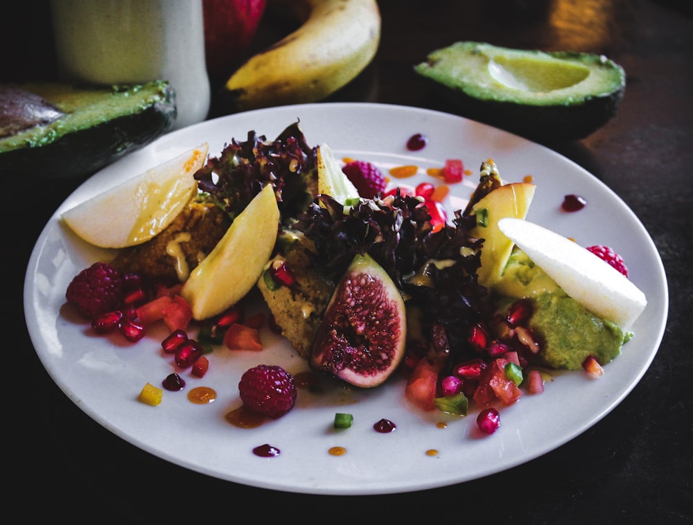 fruits salad dish in plate