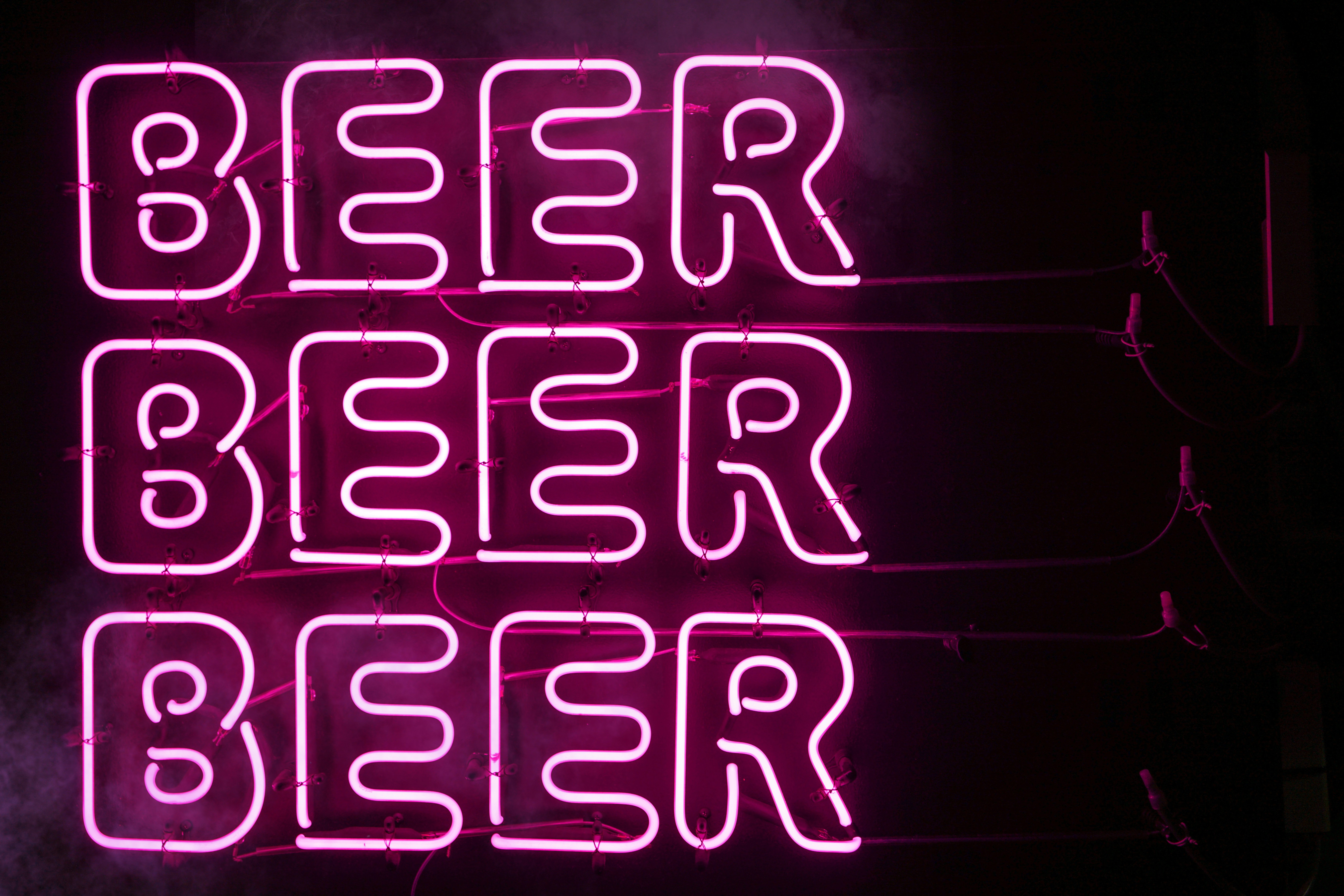pink Beer LED signage