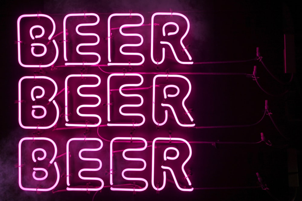pink Beer LED signage