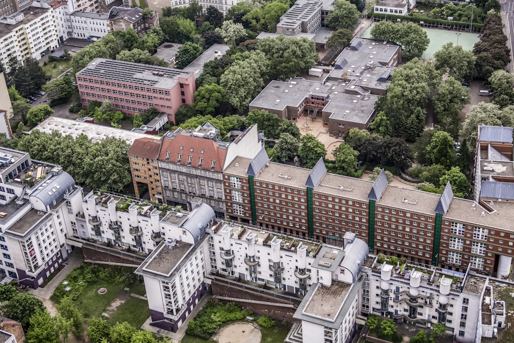 aerial photography of buildings