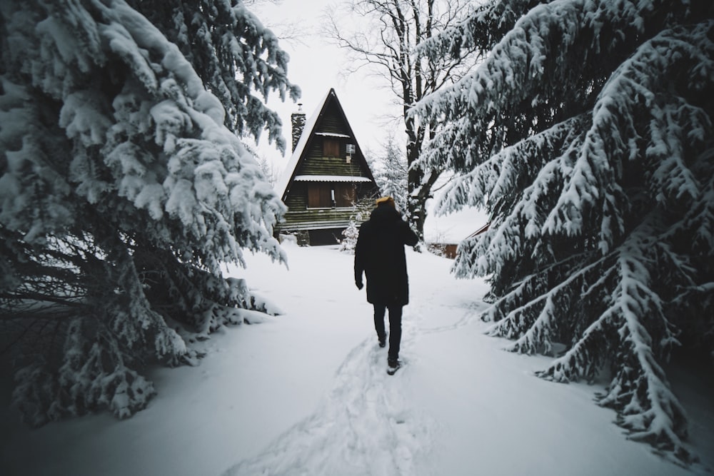 man walking on snow