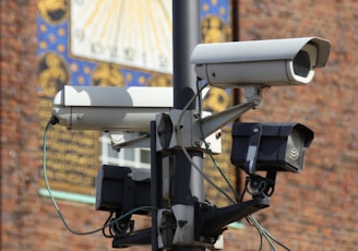 security cameras on pole
