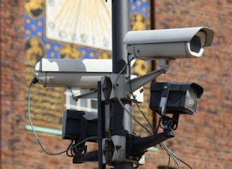 security cameras on pole