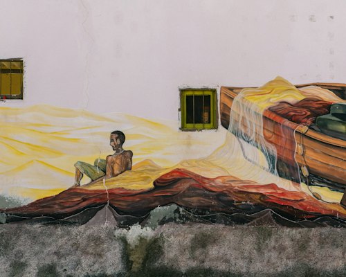 A mural on a village wall — Sal, Cape Verde